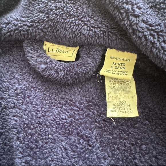 LL Bean Robe Womens M-Reg Blue Winter Fleece Wrap Front Belted Housecoat Cozy - Picture 3 of 6